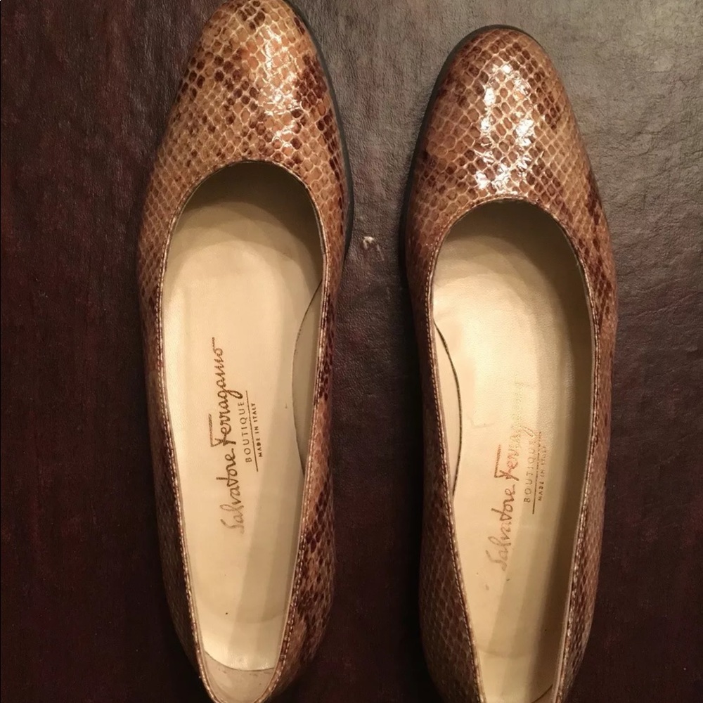 Salvatore Ferragamo Vintage Snakeskin Flats